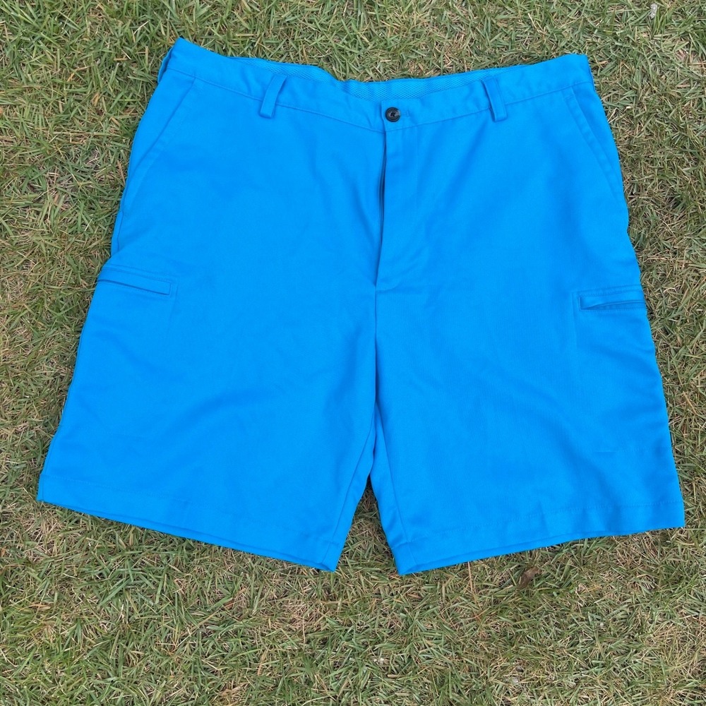 Izod perform X men's shorts Teal blue pockets flat front 40 Golf